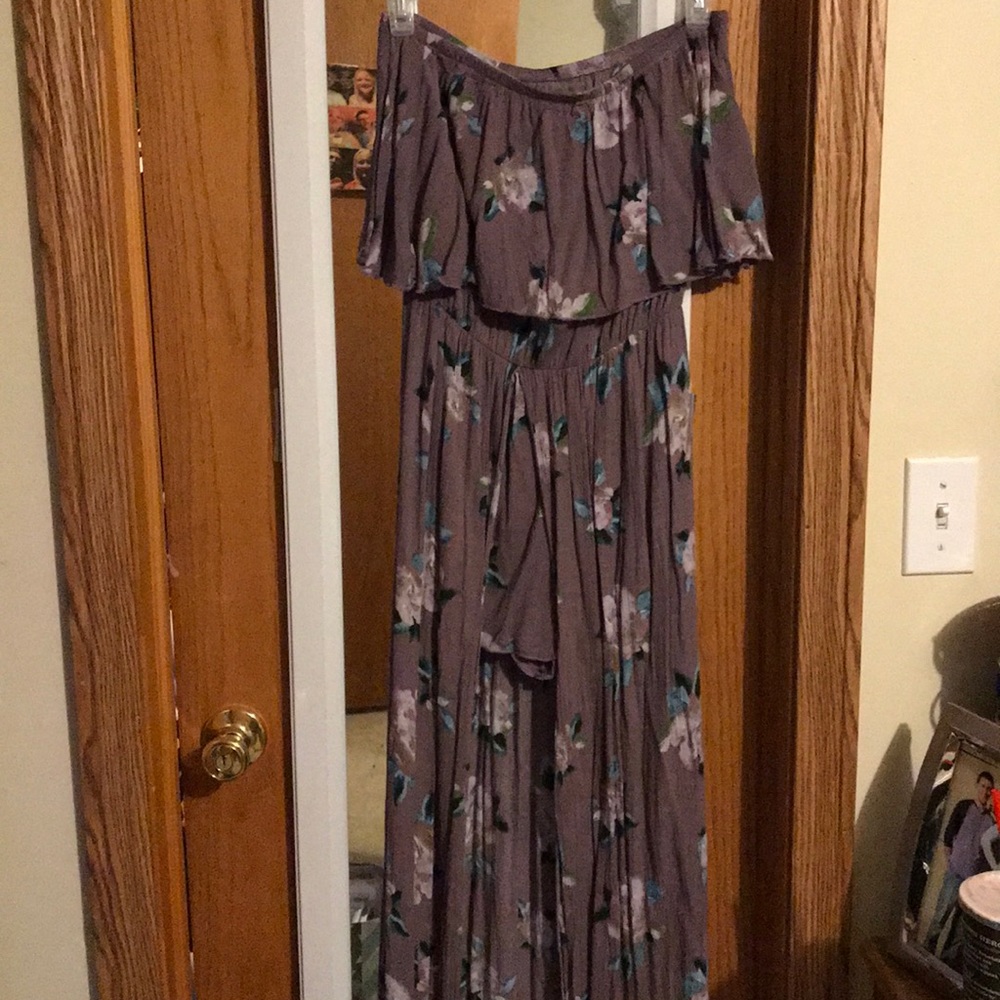 Purple floral romper/jumper